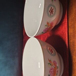 Rice Bowl With Floral and Fish Design